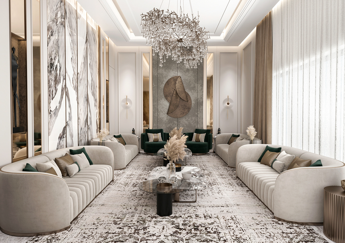 Modern interior design UAE contemporary living room by La Firma designers Dubai