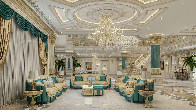 Luxury villa interior decoration UAE by La Firma showing modern Arabian fusion design