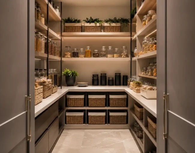 Walk-in pantry design UAE villas