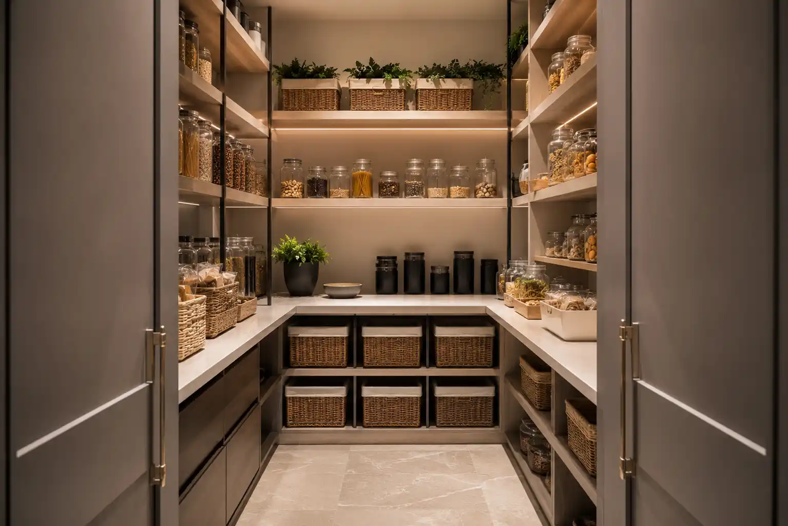 Walk-in pantry design UAE villas