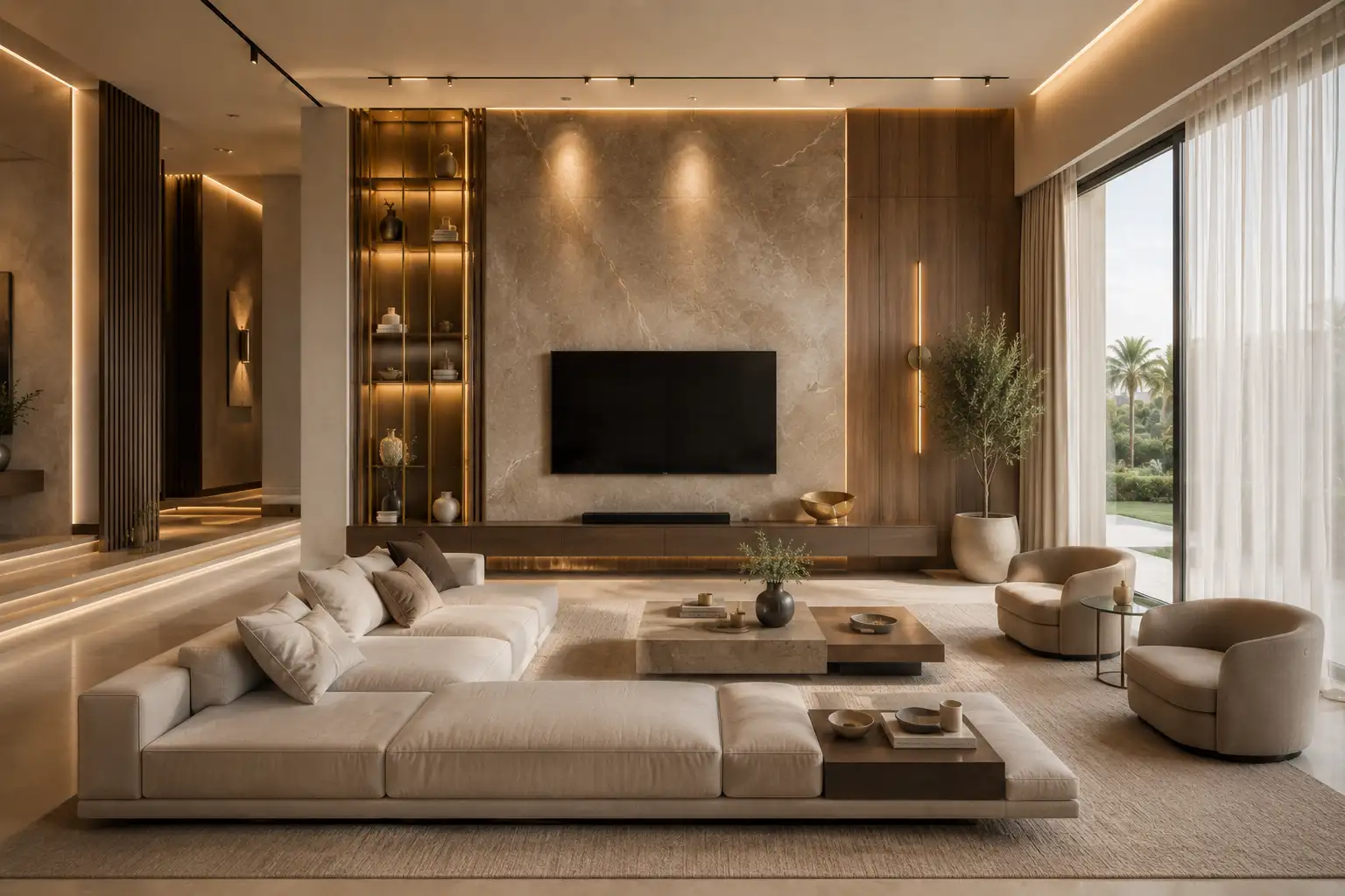 Luxury living room wall ideas Dubai