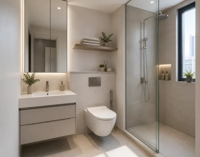 Smart bathroom storage for compact Dubai apartments