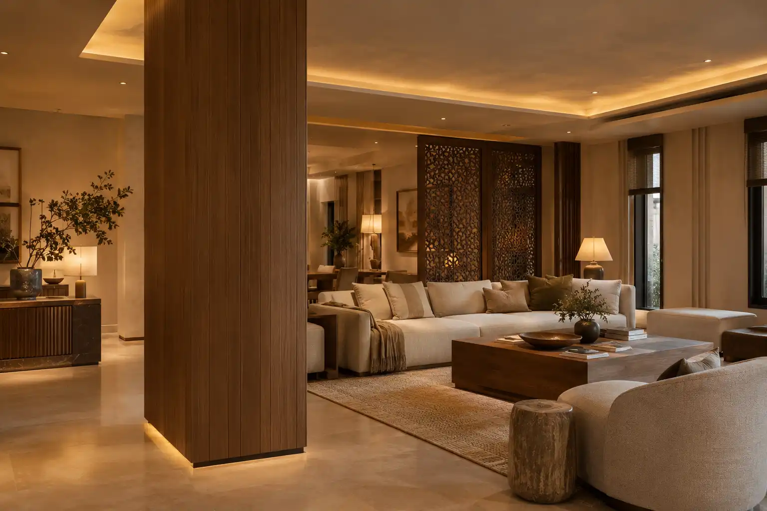 architectural constraint turned into villa interior design feature