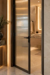 Modern bathroom door in a Dubai home