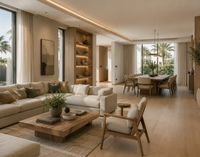 Cohesive villa interior design Dubai
