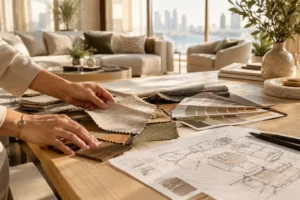 interior designer building a home design concept