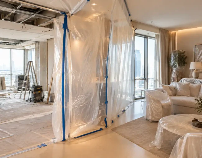 phased home renovation dust barrier UAE