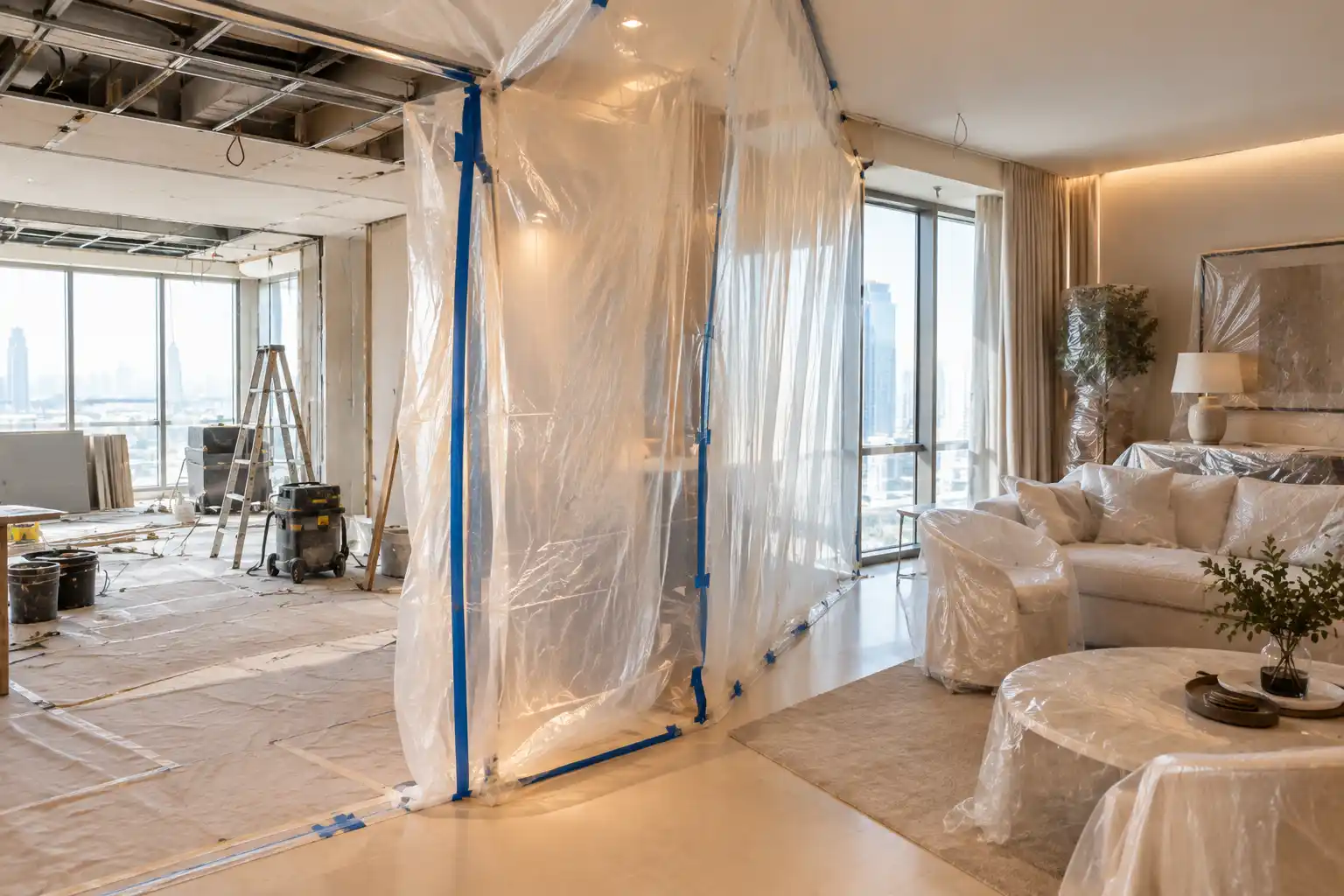 phased home renovation dust barrier UAE