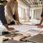 project manager coordinating designers and contractors