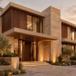 Modern Dubai villa facade and entrance