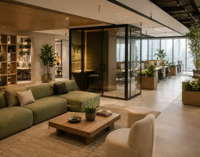 Modern workplace interior design Dubai