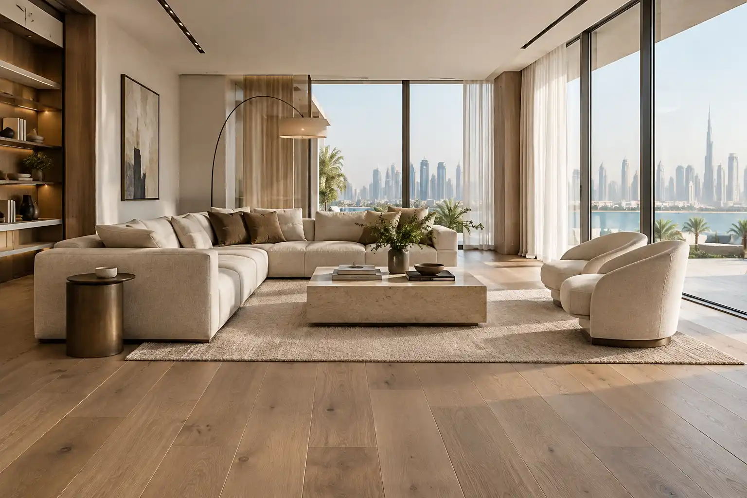 Engineered oak flooring in Dubai villa