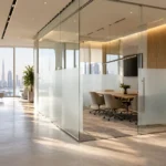 glass partition types and privacy Dubai office