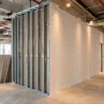 Gypsum partition wall in a Dubai fit-out