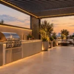 Outdoor kitchen on a Dubai villa terrace