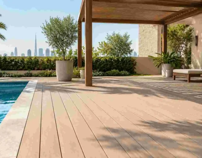 WPC decking on a Dubai villa pool deck